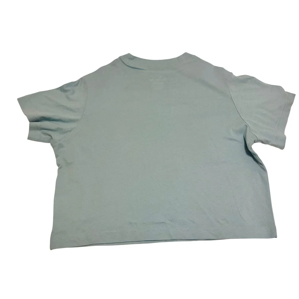 Nike Tee Loose Fit Cropped T-Shirt Blue Gray Short Sleeve Size M